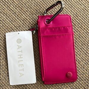 Athleta Hot Pink Carabiner Phone Case Key Pouch